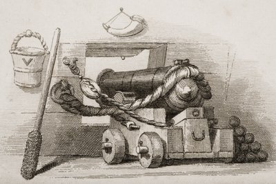 Naval Canon, kuvitus Englannin taisteluista merellä ja maalla, Lieut. Eversti Williams tekijältä English School