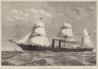 Uusi lähetysalus, HMS Iris, valmistettu teräksestä tekijältä English School