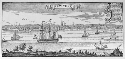 New York vuonna 1732, kuvitus V osasta "Narrative and Critical History of America", 1887 (kaiverrus) tekijältä English School