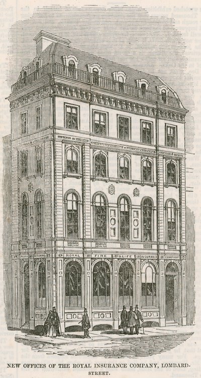 Royal Insurance Companyn uudet toimistot, Lombard Street, Lontoo tekijältä English School