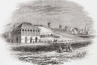 Newmarket Racecourse, Newmarket, Englanti Kaarle I:n aikana, Vanhasta Englannista: A Pictorial Museum, pub. 1847 tekijältä English School