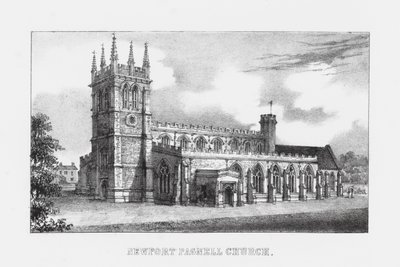 Newport Pagnell Kirche (Gravur) von English School