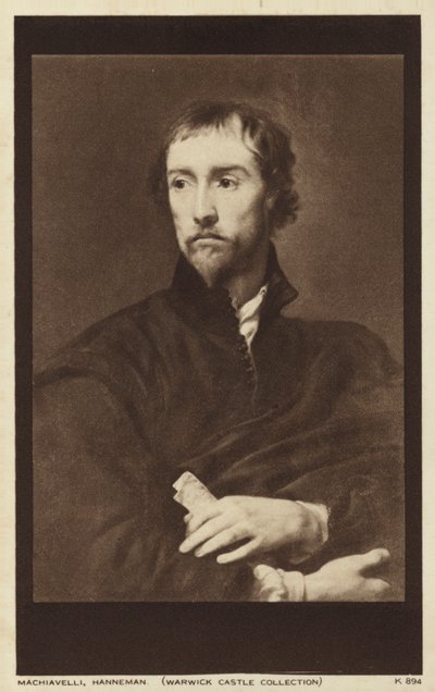 Niccolo Machiavelli, italialainen diplomaatti, poliitikko, filosofi ja kirjailija (litho) tekijältä English School