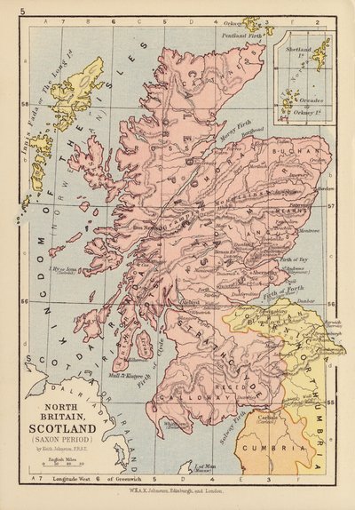 Pohjois-Britannia, Skotlanti, Saksin aika (värilitro) tekijältä English School