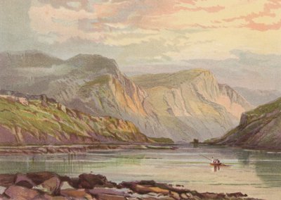 Walesin pohjoispuolella, Llyn Ogwen (väri litho) tekijältä English School