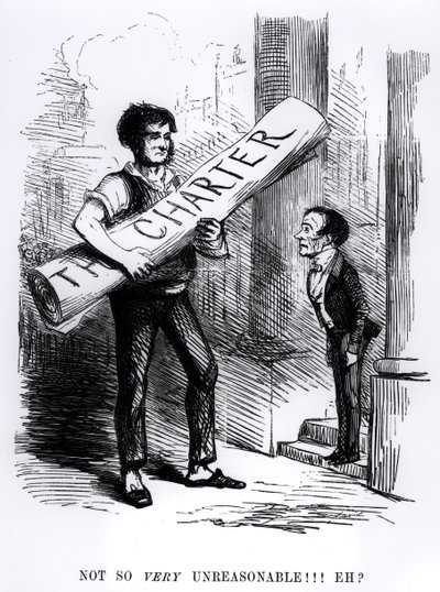 "Not So Very Unreasonable, Eh", sarjakuva Punch Magazinesta, 1848 (kaiverrus) (bw-kuva) tekijältä English School