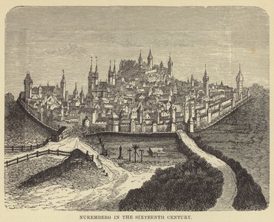 Nürnberg 1500-luvulla (kaiverrus) tekijältä English School