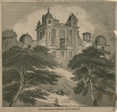 Charles II:n rakentama observatorio Greenwichissä Lontoossa tekijältä English School