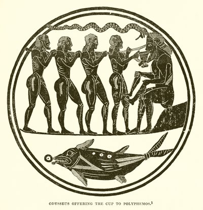 Odysseus tarjosi maljan Polyphemokselle tekijältä English School