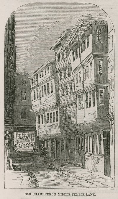 Vanhat kammiot Middle Temple Lane -kadulla tekijältä English School