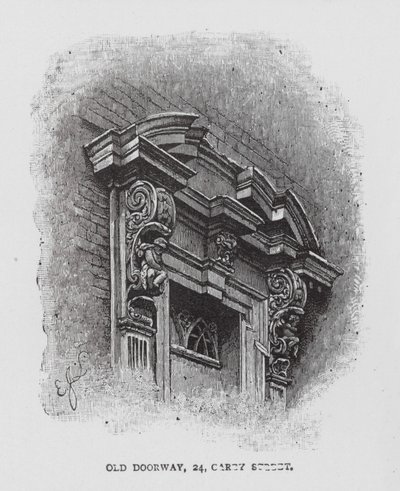 Vanha oviaukko, 24, Carey Street (litografia). tekijältä English School