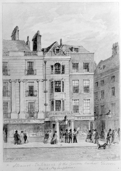 Crown and Anchor Tavernin vanha sisäänkäynti, 1851 tekijältä English School