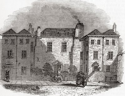 Oliver Cromwellin talo, Clerkenwell Close, Lontoo, Englanti, Vanhasta Englannista: Kuvamuseo, pubi. 1847 tekijältä English School