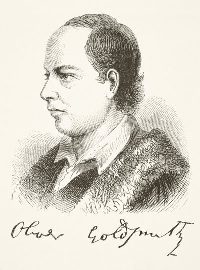 Oliver Goldsmith, William Hickman Smith Aubreyn (1858-1916) teoksesta The National and Domestic History of England, julkaistu Lontoossa, noin 1890 tekijältä English School