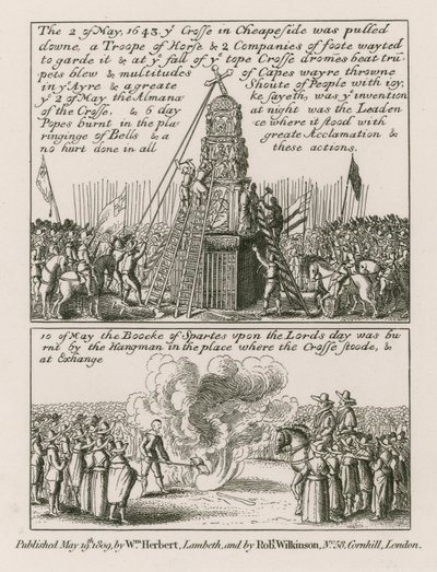 Lontoon Cheapsidessa oleva risti purettiin 2. toukokuuta 1643 tekijältä English School