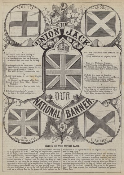 Union Jackin alkuperä (kaiverrus) tekijältä English School