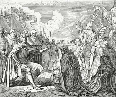 Ottokar II Böömiläinen kunnioittaa Rudolph I:tä, Saksan kuningasta vuonna 1276, 1882 tekijältä English School