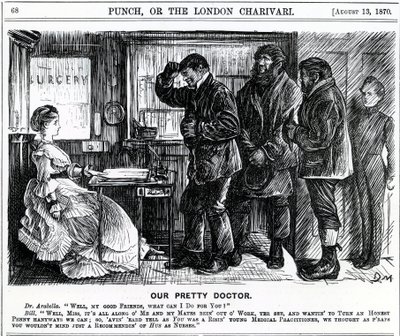 Meidän kaunis lääkäri, julkaistu Punch Magazinessa, 1870 tekijältä English School