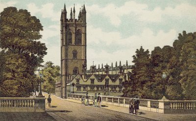 Oxford: Magdalen College (värilitografia). tekijältä English School