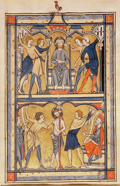 Sivu psalterista, n. 1270 (tempera vellum) tekijältä English School