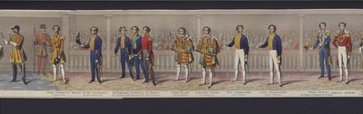Osa panoraamasta kuningatar Victorian häistä, n. 1840 (käsinvärinen akvatinta) tekijältä English School