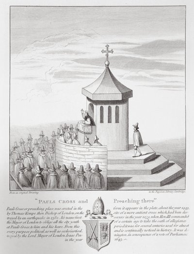 Paavalin risti ja saarnaaminen siellä, 1809 tekijältä English School