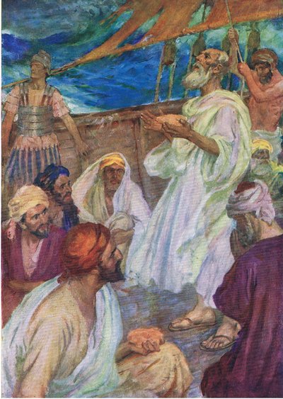 Paavalin matka Roomaan, Thomas Nelsonin julkaisemasta Raamatun kuvakirjasta, n. 1950 (kuva) tekijältä English School