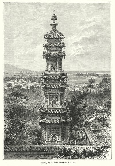 Pekin kesäpalatsista (kaiverrus) tekijältä English School