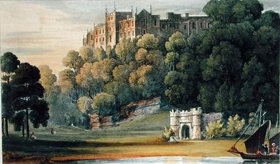 Pentillie Castle, Ackermannin "Arkisto taide", julkaistu 1826 (väri litho) tekijältä English School