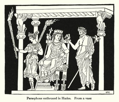 Persephone valtaistuimelle Haadeksessa (litho) tekijältä English School