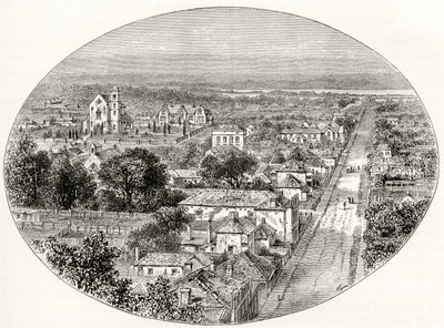Perth, Länsi-Australia, n. 1880, Howard Willoughbyn "Australian Pictures" -julkaisusta, julkaisija Religious Tract Society, Lontoo, 1886 tekijältä English School