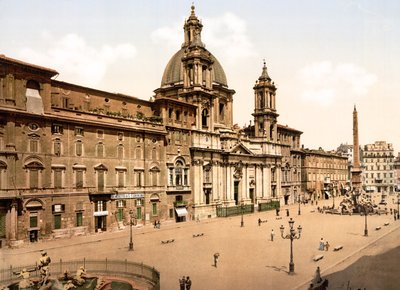 Piazza Navona, Rooma (käsin värjätty valokuva) tekijältä English School