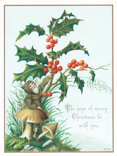 Pixie picking Holly, joulukortti tekijältä English School
