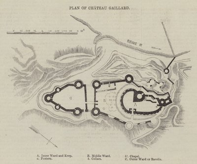 Chateau Gaillardin suunnitelma (kaiverrus) tekijältä English School