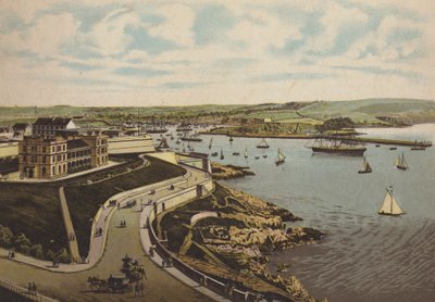 Plymouth: Biological Institute ja Cattewater (väri litho) tekijältä English School