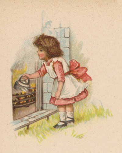 Polly laittaa vedenkeittimen päälle (chromolitho) tekijältä English School