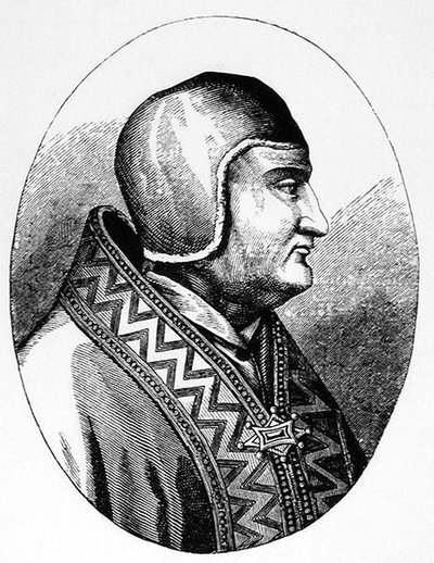 Paavi Klemens IV (n. 1195-1268) kuvitus tieteestä ja kirjallisuudesta keskiajalla ja renessanssilla, kirjoittanut ja kaivertanut Paul Lacroix, 1878 tekijältä English School