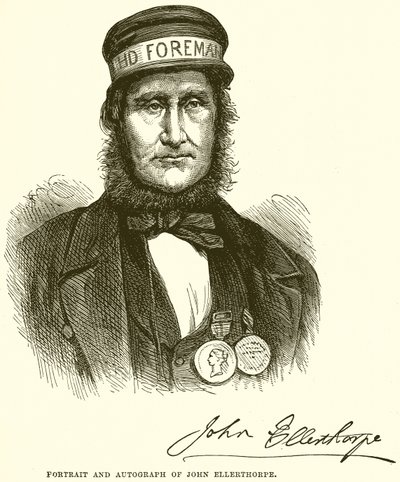 John Ellerthorpen muotokuva ja nimikirjoitus tekijältä English School