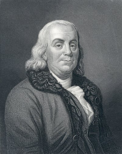 Benjamin Franklinin muotokuva, n. 1833 tekijältä English School