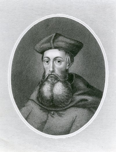Kardinaali Reginald Polen (1500-58) muotokuva (kaiverrus) tekijältä English School