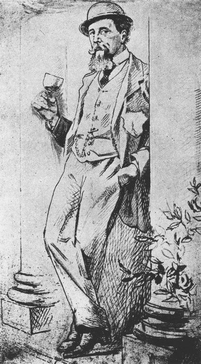 Charles Dickensin muotokuva (1812-70), Cedric Charles Dickensin kirjoittamasta Drinking with Dickensistä tekijältä English School