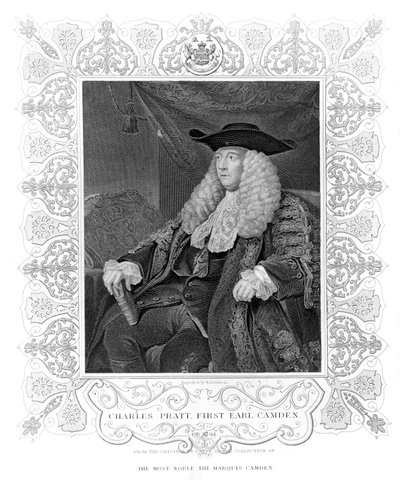 Muotokuva Charles Prattista, 1. Camdenin jaarlista, kaivertaja H. Robinson tekijältä English School
