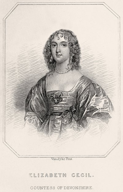 Muotokuva Elizabeth Cecilistä, Devonshiren kreivitärestä, 1835 tekijältä English School