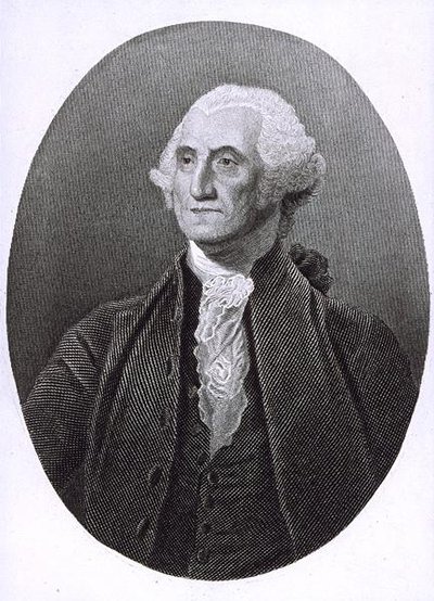 George Washingtonin (1732-1799) muotokuva (kaiverrus) tekijältä English School