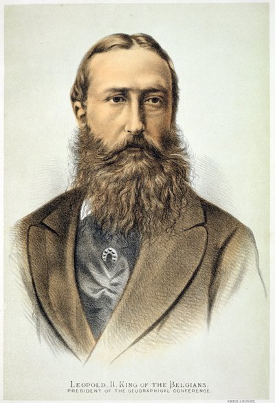 Belgian kuninkaan (1865-1909) Leopold II:n (1835-1909) muotokuva tekijältä English School