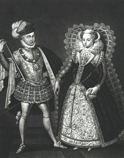 Muotokuva Mary Queen of Scotsista (1542-87) ja Henry Stewart, Lord Darnley (1545-67), 29. kesäkuuta 1565 tekijältä English School