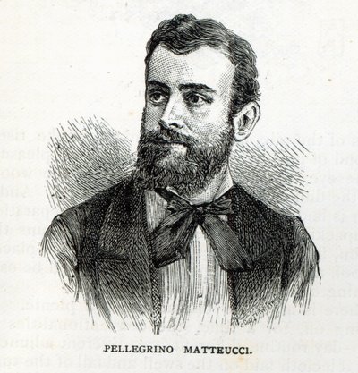 Pellegrino Matteuccin muotokuva, teoksesta "Leisure Hour", 1888. tekijältä English School