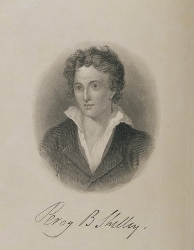 Percy Bysshe Shelleyn (1792-1822) muotokuva tekijältä English School