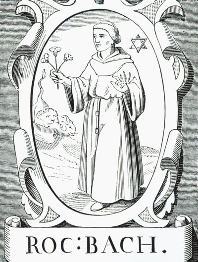 Muotokuva Roger Baconista (n. 1220-1292), kuvitus tieteestä ja kirjallisuudesta keskiajalla ja renessanssilla, kirjoittanut ja kaivertanut Paul Lacroix, 1878 tekijältä English School