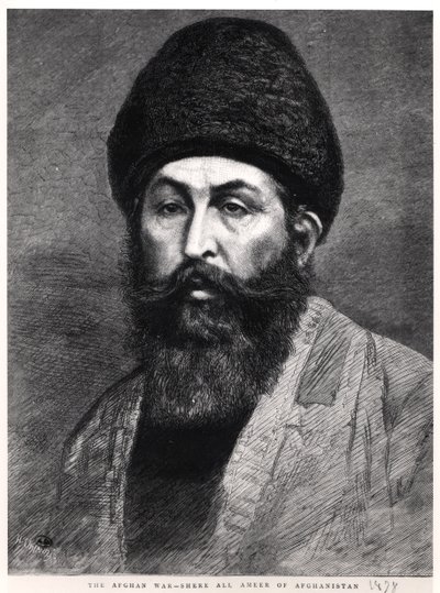 Muotokuva Shir Ali Khanista (1825-79) Afganistanin emiiri, 1878 tekijältä English School